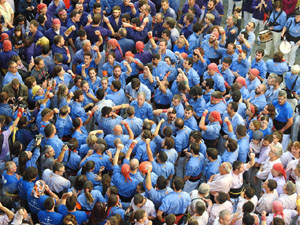 Fires 2019. La Diada Castellera a la pla&ccedil;a del Vi, amb els Marrecs de Salt, els Capgrossos de Matar&oacute; i els Minyons de Terrassa