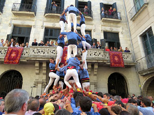 Fires 2019. La Diada Castellera a la pla&ccedil;a del Vi, amb els Marrecs de Salt, els Capgrossos de Matar&oacute; i els Minyons de Terrassa