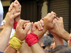 Fires 2019. La Diada Castellera a la pla&ccedil;a del Vi, amb els Marrecs de Salt, els Capgrossos de Matar&oacute; i els Minyons de Terrassa