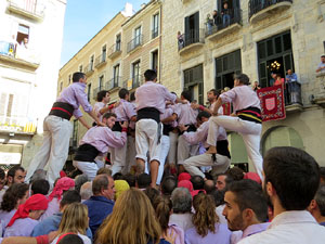 Fires 2019. La Diada Castellera a la pla&ccedil;a del Vi, amb els Marrecs de Salt, els Capgrossos de Matar&oacute; i els Minyons de Terrassa