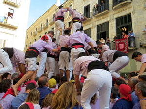 Fires 2019. La Diada Castellera a la pla&ccedil;a del Vi, amb els Marrecs de Salt, els Capgrossos de Matar&oacute; i els Minyons de Terrassa
