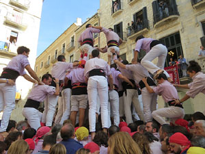 Fires 2019. La Diada Castellera a la pla&ccedil;a del Vi, amb els Marrecs de Salt, els Capgrossos de Matar&oacute; i els Minyons de Terrassa