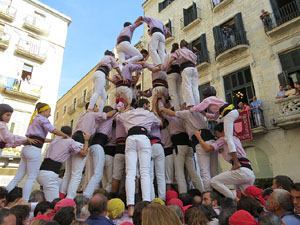 Fires 2019. La Diada Castellera a la pla&ccedil;a del Vi, amb els Marrecs de Salt, els Capgrossos de Matar&oacute; i els Minyons de Terrassa