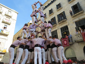 Fires 2019. La Diada Castellera a la pla&ccedil;a del Vi, amb els Marrecs de Salt, els Capgrossos de Matar&oacute; i els Minyons de Terrassa