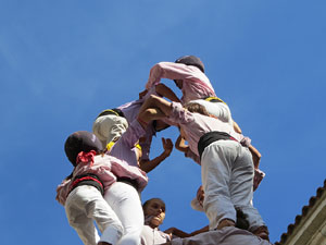 Fires 2019. La Diada Castellera a la pla&ccedil;a del Vi, amb els Marrecs de Salt, els Capgrossos de Matar&oacute; i els Minyons de Terrassa