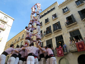 Fires 2019. La Diada Castellera a la pla&ccedil;a del Vi, amb els Marrecs de Salt, els Capgrossos de Matar&oacute; i els Minyons de Terrassa