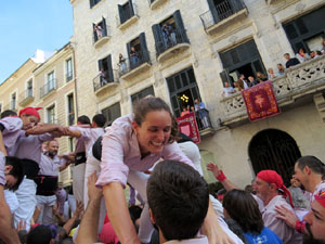 Fires 2019. La Diada Castellera a la pla&ccedil;a del Vi, amb els Marrecs de Salt, els Capgrossos de Matar&oacute; i els Minyons de Terrassa