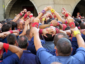 Fires 2019. La Diada Castellera a la pla&ccedil;a del Vi, amb els Marrecs de Salt, els Capgrossos de Matar&oacute; i els Minyons de Terrassa
