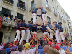 Fires 2019. La Diada Castellera a la pla&ccedil;a del Vi, amb els Marrecs de Salt, els Capgrossos de Matar&oacute; i els Minyons de Terrassa