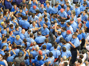 Fires 2019. La Diada Castellera a la pla&ccedil;a del Vi, amb els Marrecs de Salt, els Capgrossos de Matar&oacute; i els Minyons de Terrassa