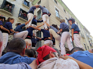 Fires 2019. La Diada Castellera a la pla&ccedil;a del Vi, amb els Marrecs de Salt, els Capgrossos de Matar&oacute; i els Minyons de Terrassa