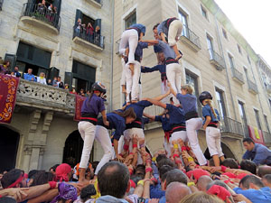 Fires 2019. La Diada Castellera a la pla&ccedil;a del Vi, amb els Marrecs de Salt, els Capgrossos de Matar&oacute; i els Minyons de Terrassa