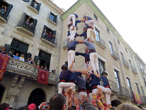 Fires 2019. La Diada Castellera a la pla&ccedil;a del Vi, amb els Marrecs de Salt, els Capgrossos de Matar&oacute; i els Minyons de Terrassa
