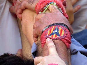 Fires 2019. La Diada Castellera a la pla&ccedil;a del Vi, amb els Marrecs de Salt, els Capgrossos de Matar&oacute; i els Minyons de Terrassa