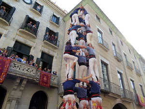 Fires 2019. La Diada Castellera a la pla&ccedil;a del Vi, amb els Marrecs de Salt, els Capgrossos de Matar&oacute; i els Minyons de Terrassa