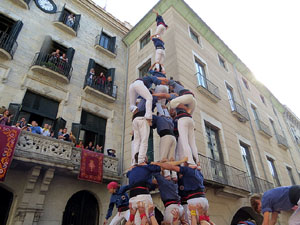 Fires 2019. La Diada Castellera a la pla&ccedil;a del Vi, amb els Marrecs de Salt, els Capgrossos de Matar&oacute; i els Minyons de Terrassa