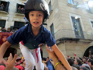 Fires 2019. La Diada Castellera a la pla&ccedil;a del Vi, amb els Marrecs de Salt, els Capgrossos de Matar&oacute; i els Minyons de Terrassa
