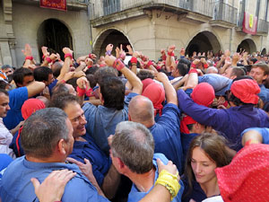 Fires 2019. La Diada Castellera a la pla&ccedil;a del Vi, amb els Marrecs de Salt, els Capgrossos de Matar&oacute; i els Minyons de Terrassa