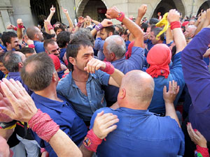 Fires 2019. La Diada Castellera a la pla&ccedil;a del Vi, amb els Marrecs de Salt, els Capgrossos de Matar&oacute; i els Minyons de Terrassa