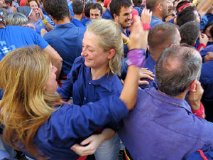 Fires 2019. La Diada Castellera a la pla&ccedil;a del Vi, amb els Marrecs de Salt, els Capgrossos de Matar&oacute; i els Minyons de Terrassa