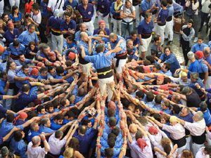 Fires 2019. La Diada Castellera a la pla&ccedil;a del Vi, amb els Marrecs de Salt, els Capgrossos de Matar&oacute; i els Minyons de Terrassa