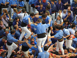 Fires 2019. La Diada Castellera a la pla&ccedil;a del Vi, amb els Marrecs de Salt, els Capgrossos de Matar&oacute; i els Minyons de Terrassa
