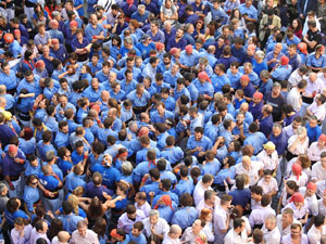 Fires 2019. La Diada Castellera a la pla&ccedil;a del Vi, amb els Marrecs de Salt, els Capgrossos de Matar&oacute; i els Minyons de Terrassa