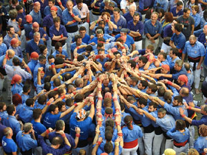 Fires 2019. La Diada Castellera a la pla&ccedil;a del Vi, amb els Marrecs de Salt, els Capgrossos de Matar&oacute; i els Minyons de Terrassa