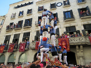 Fires 2019. La Diada Castellera a la pla&ccedil;a del Vi, amb els Marrecs de Salt, els Capgrossos de Matar&oacute; i els Minyons de Terrassa
