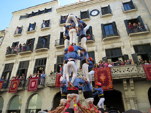 Fires 2019. La Diada Castellera a la pla&ccedil;a del Vi, amb els Marrecs de Salt, els Capgrossos de Matar&oacute; i els Minyons de Terrassa