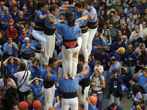 Fires 2019. La Diada Castellera a la pla&ccedil;a del Vi, amb els Marrecs de Salt, els Capgrossos de Matar&oacute; i els Minyons de Terrassa