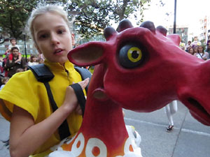 Fires 2019. Preg&oacute; de Fires. Les cercaviles de gegants i capgrossos fins la pla&ccedil;a del Vi