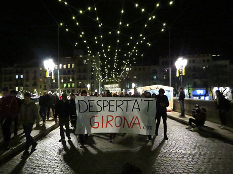 Concentraci&oacute; per la llibertat dels presos pol&iacute;tics a la pla&ccedil;a del Vi