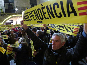 Manifestaci&oacute; de protesta contra les resolucions de la Junta Electoral Central que inhabilita el President Quim Torra