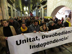 Manifestaci&oacute; de protesta contra les resolucions de la Junta Electoral Central que inhabilita el President Quim Torra