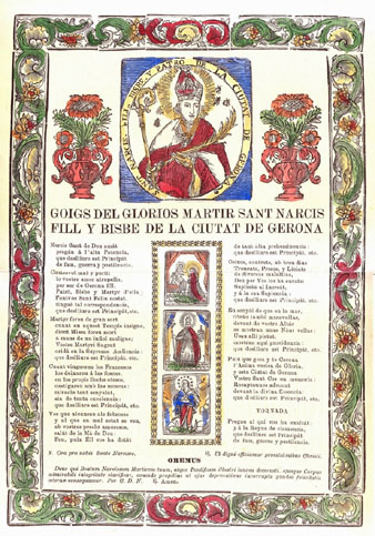 Goig antic de Sant Narc&iacute;s, un exemple on es lloa la defensa que va fer de la ciutat davant els francesos