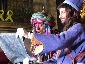 La Cavalcada de Reis 2020. Arribada del seguici a la pla&ccedil;a del Vi