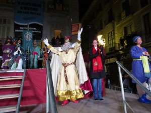 La Cavalcada de Reis 2020. Arribada del seguici a la pla&ccedil;a del Vi