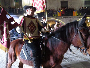 La Cavalcada de Reis 2020. Arribada del seguici a la pla&ccedil;a del Vi