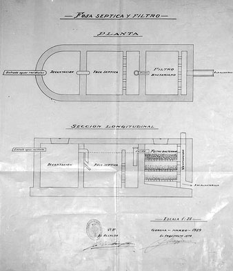 Plànols de la Central Elèctrica de Pedret, Projecte Ordis, 1930, fets per l'arquitecte Maggioni. 1929