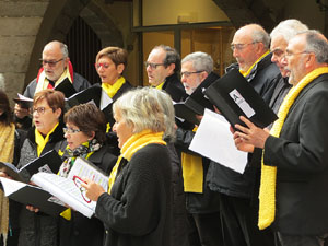 Activitats de la campanya 'Som 10 milions, som una llengua' a la pla&ccedil;a del Vi de Girona