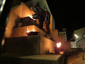 Acció de Tsunami Democràtic a la plaça de de l'U d'octubre de 2017 sota el lema 'Fem-los reflexionar'