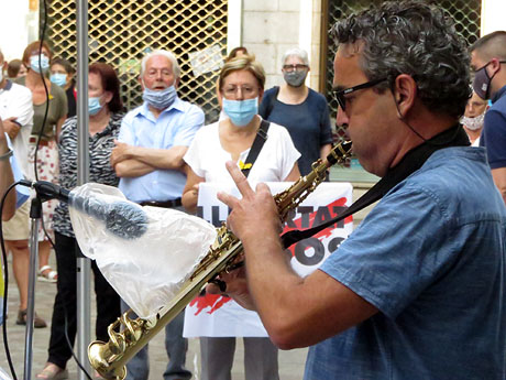 Concentraci&oacute; per la llibertat dels presos pol&iacute;tics a la pla&ccedil;a del Vi