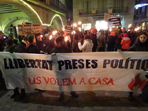Marxa de torxes per la llibertat dels presos pol&iacute;tics