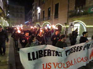 Marxa de torxes per la llibertat dels presos pol&iacute;tics