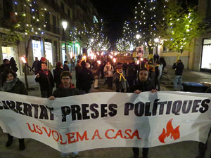 Marxa de torxes per la llibertat dels presos pol&iacute;tics