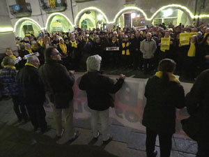 Concentraci&oacute; a la pla&ccedil;a del Vi per la independ&egrave;ncia i la llibertat dels presos pol&iacute;tics