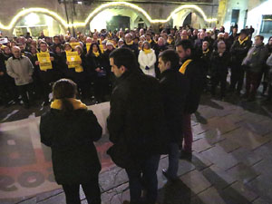 Concentraci&oacute; a la pla&ccedil;a del Vi per la independ&egrave;ncia i la llibertat dels presos pol&iacute;tics