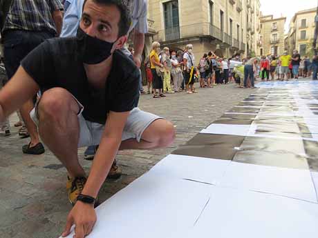 Concentraci&oacute; per la llibertat dels presos pol&iacute;tics a la pla&ccedil;a del Vi