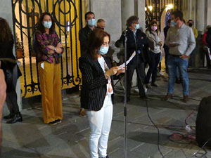 Concentraci&oacute; contra el 155 davant la subdelegaci&oacute; dels govern espanyol a la Gran Via de Jaume I